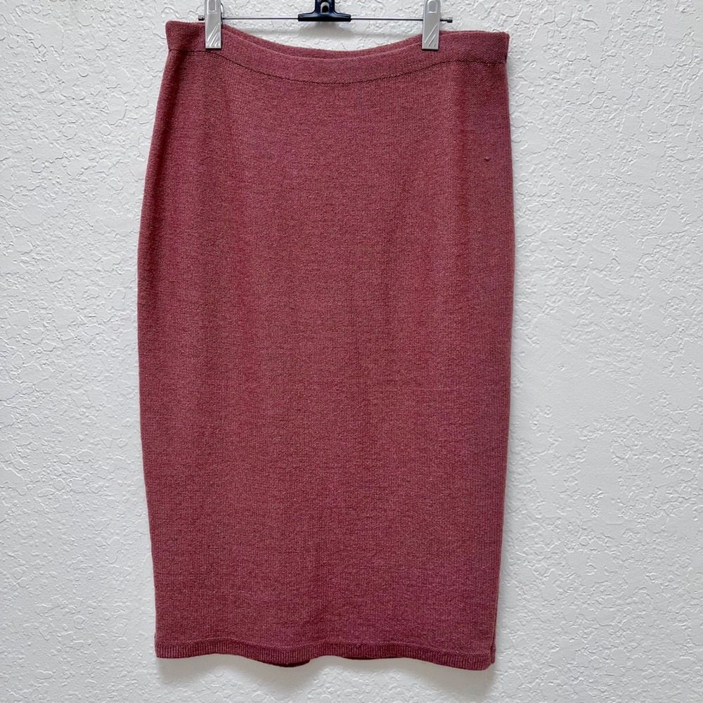 VTG Aya Bendat Cardigan Skirt Set M Wool Rayon Geometric Colorblock Button - Picture 6 of 9